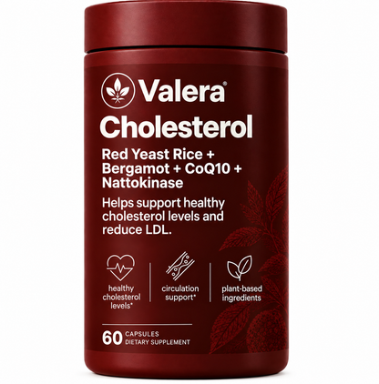 Valera Cholesterol Red Yeast Rice + Citrus Bergamot Dietary Supplement Veggie Capsules
