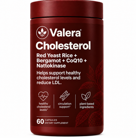 Valera Cholesterol Red Yeast Rice + Citrus Bergamot Dietary Supplement Veggie Capsules