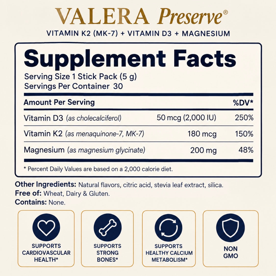 Valera Preserve (Vitamin K2 as MK-7 + Vitamin D3 + Magnesium)
