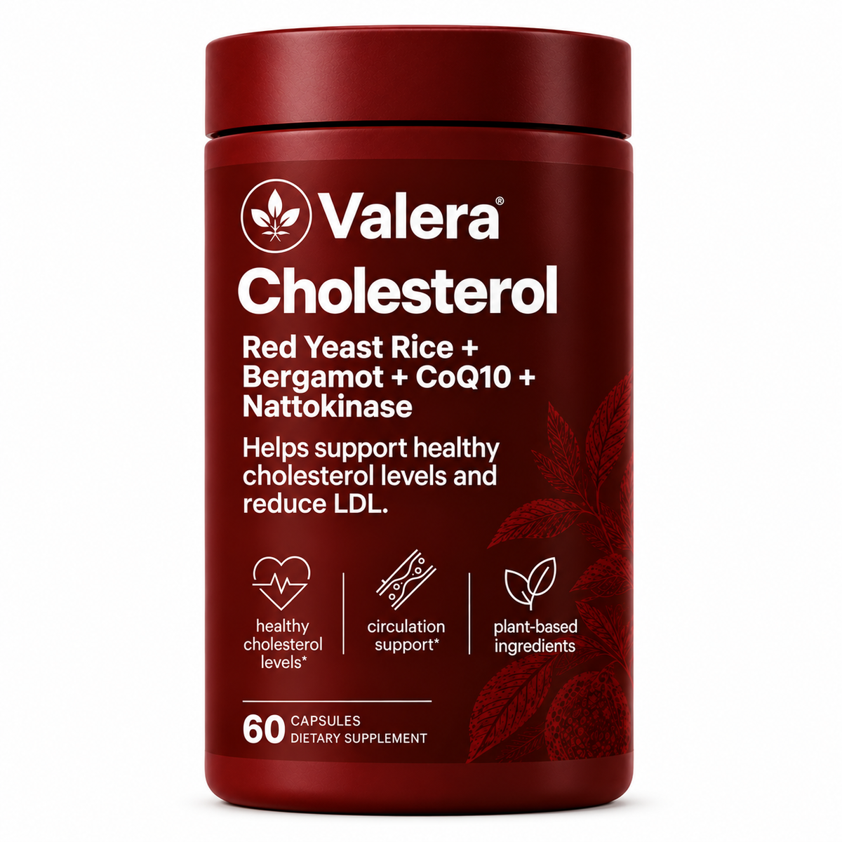 Valera Red Yeast Rice + Citrus Bergamot Dietary Supplement Veggie Capsules