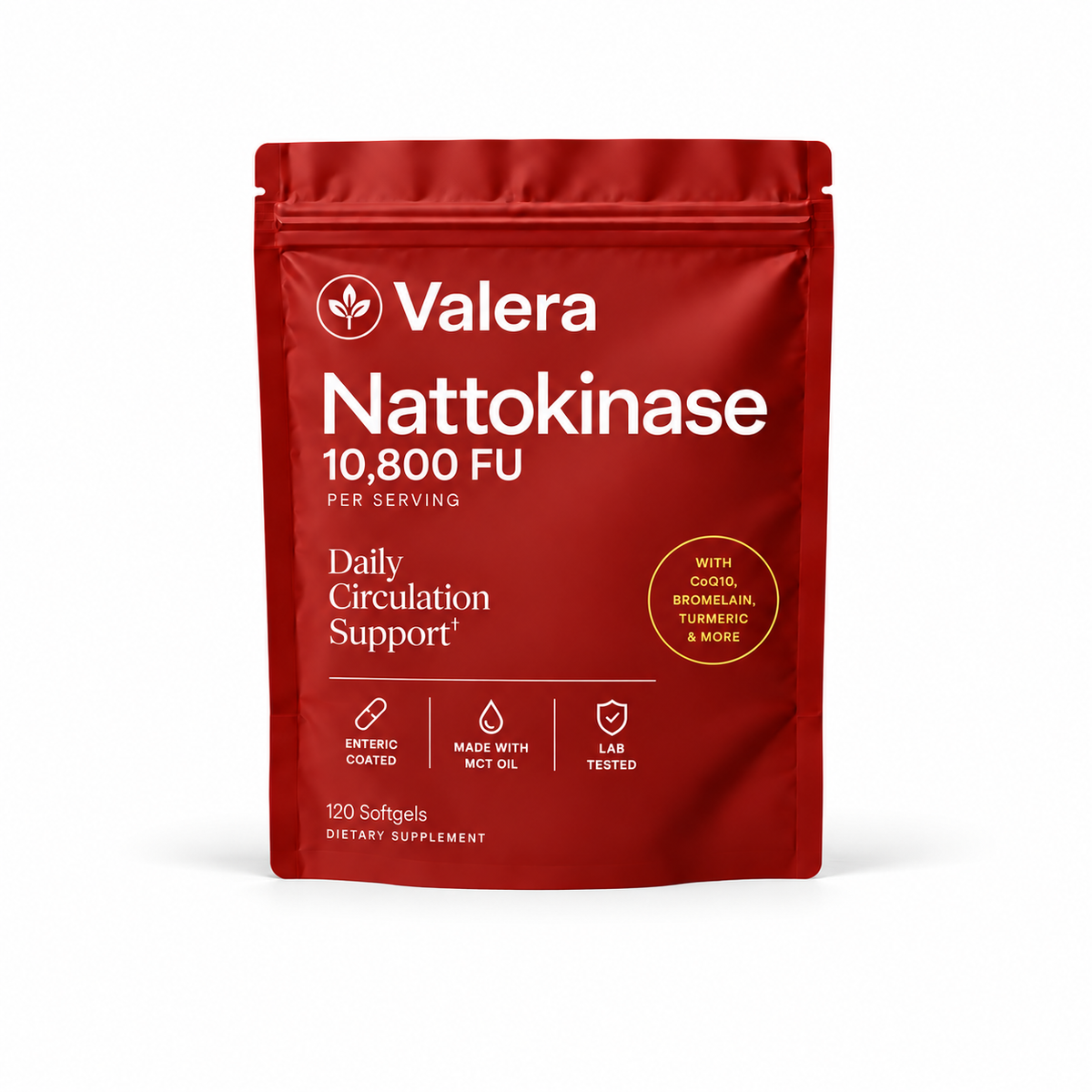 Valera Nattokinase with Vitamin K2 and CoQ10 – 120 Softgels