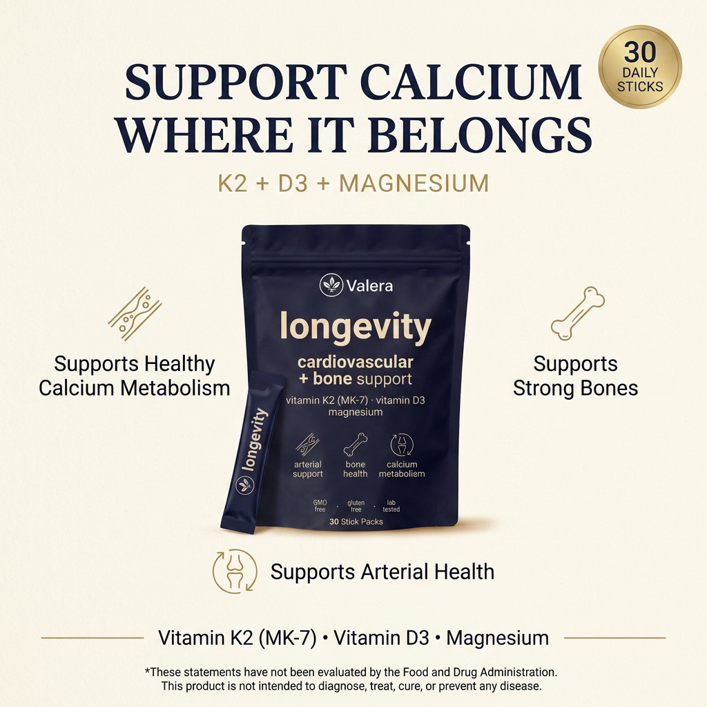 Valera Longevity (Vitamin K2 as MK-7 + Vitamin D3 + Magnesium)